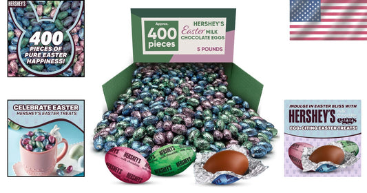 Easter Milk Chocolate Eggs in Pastel Foil - Perfect for Parties, 400 Chocolates