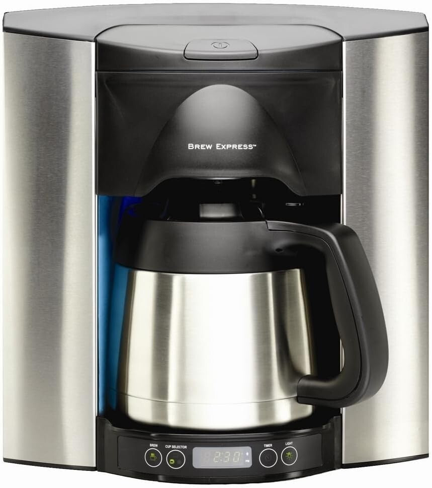 Elegant Stainless Steel Programmable Coffee System with Built-in Water Supply