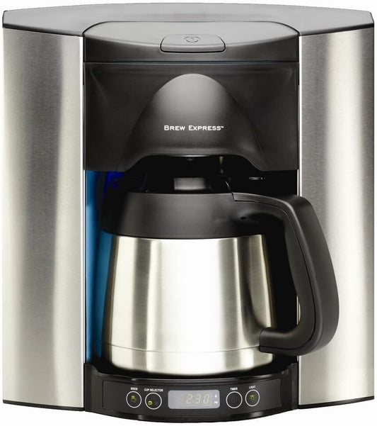 Elegant Stainless Steel Programmable Coffee System with Built-in Water Supply