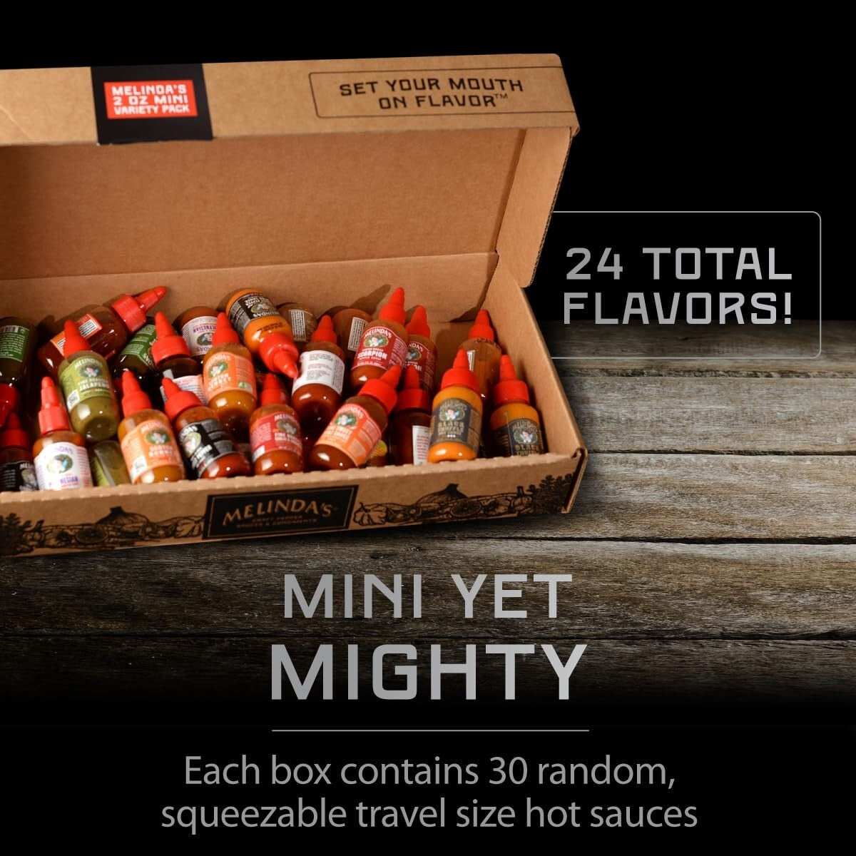 30 Flavors of Melinda’s Mini Hot Sauce - Ideal Gourmet Gift Set for Foodies