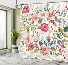 Load image into Gallery viewer, Water-Resistant Spring Floral Shower Curtain - 69"W x 84"L with Bold Graphics