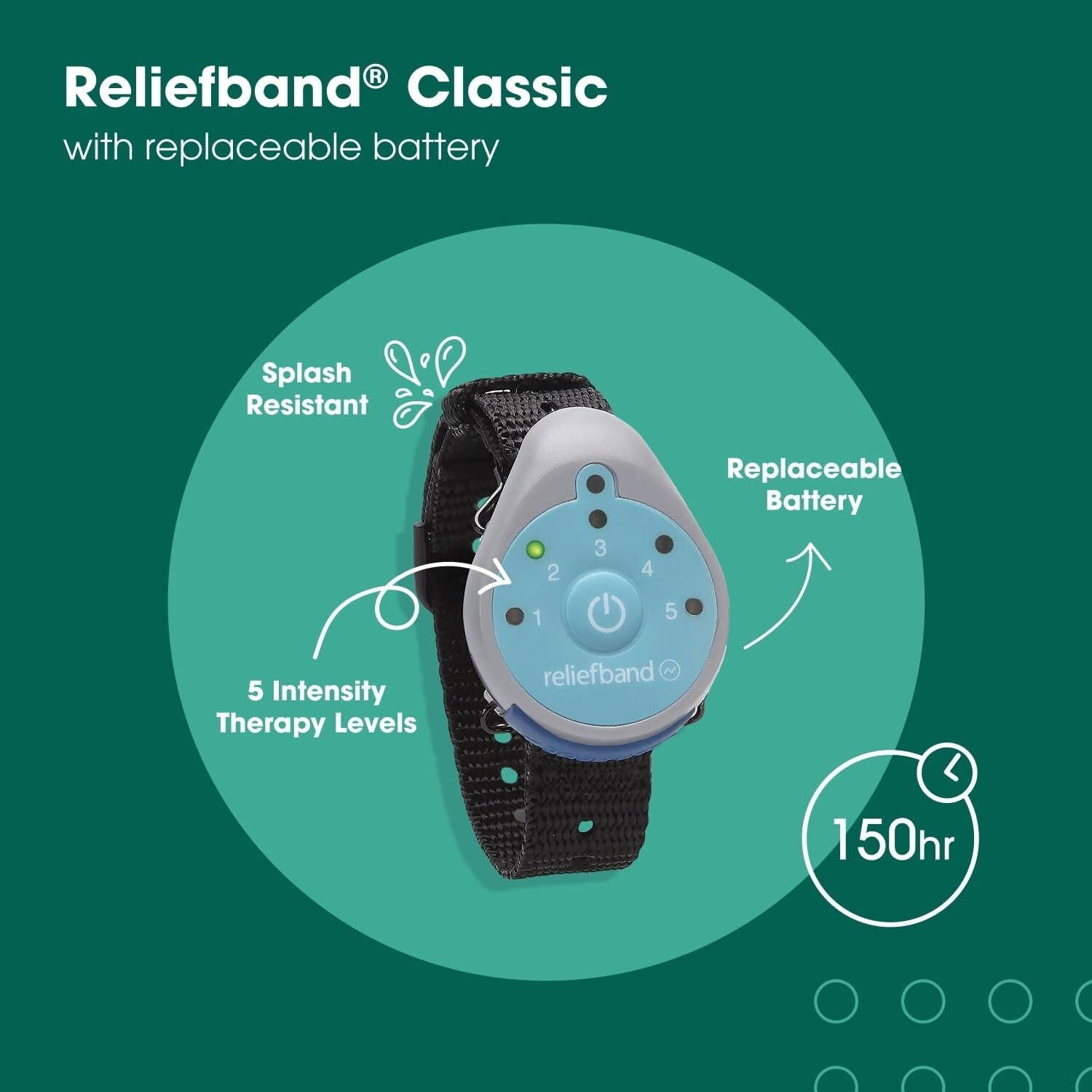 Classic Motion Sickness Relief Wristband - Adjustable & Includes Extra Gel Tube