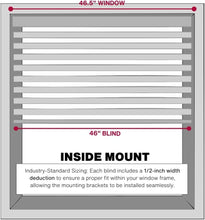 Load image into Gallery viewer, Stylish 2-Inch Bright White Faux Wood Blinds - 46"W x 60"L - Child Safe Design