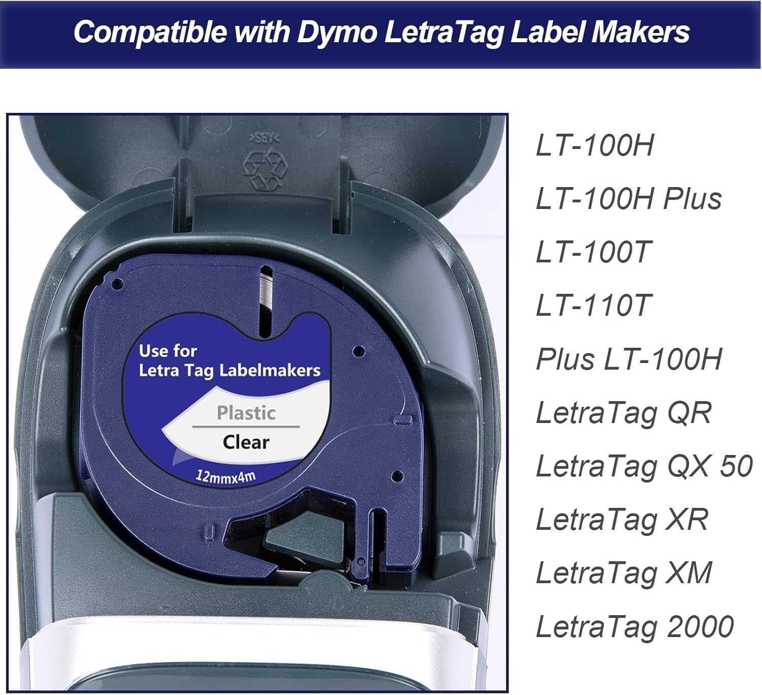 Durable Black on Clear Plastic Labels: 18 Count Compatible with Dymo Printers