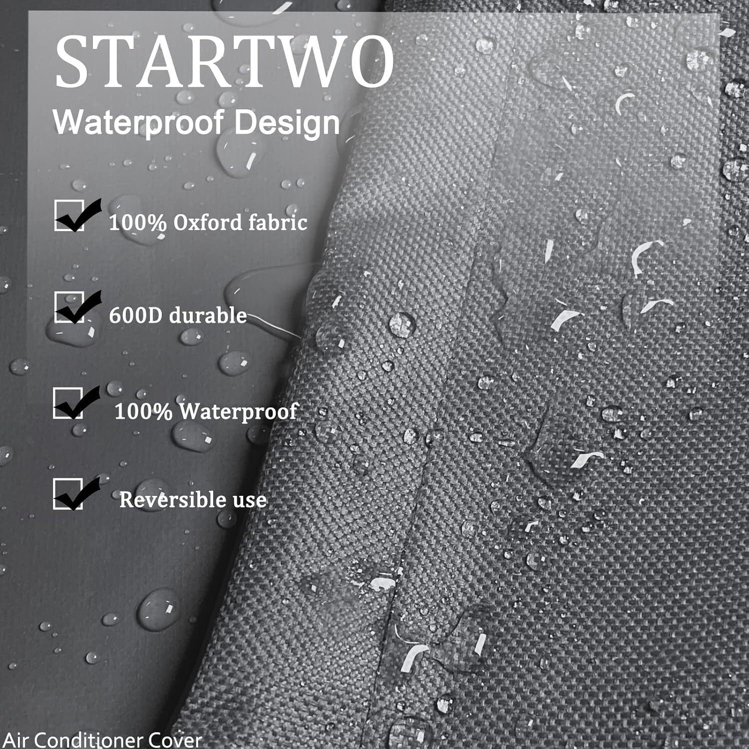 Lightweight Gray AC Cover with Easy Clean Design - Perfect for Outdoor Units