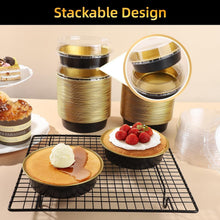 Load image into Gallery viewer, 120 Pack Disposable Aluminum Ramekins with Lids – Perfect for Baking Delights