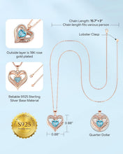 Load image into Gallery viewer, Personalized Birthstone and Heart Necklace in S925 Sterling Silver - Gift Ready!