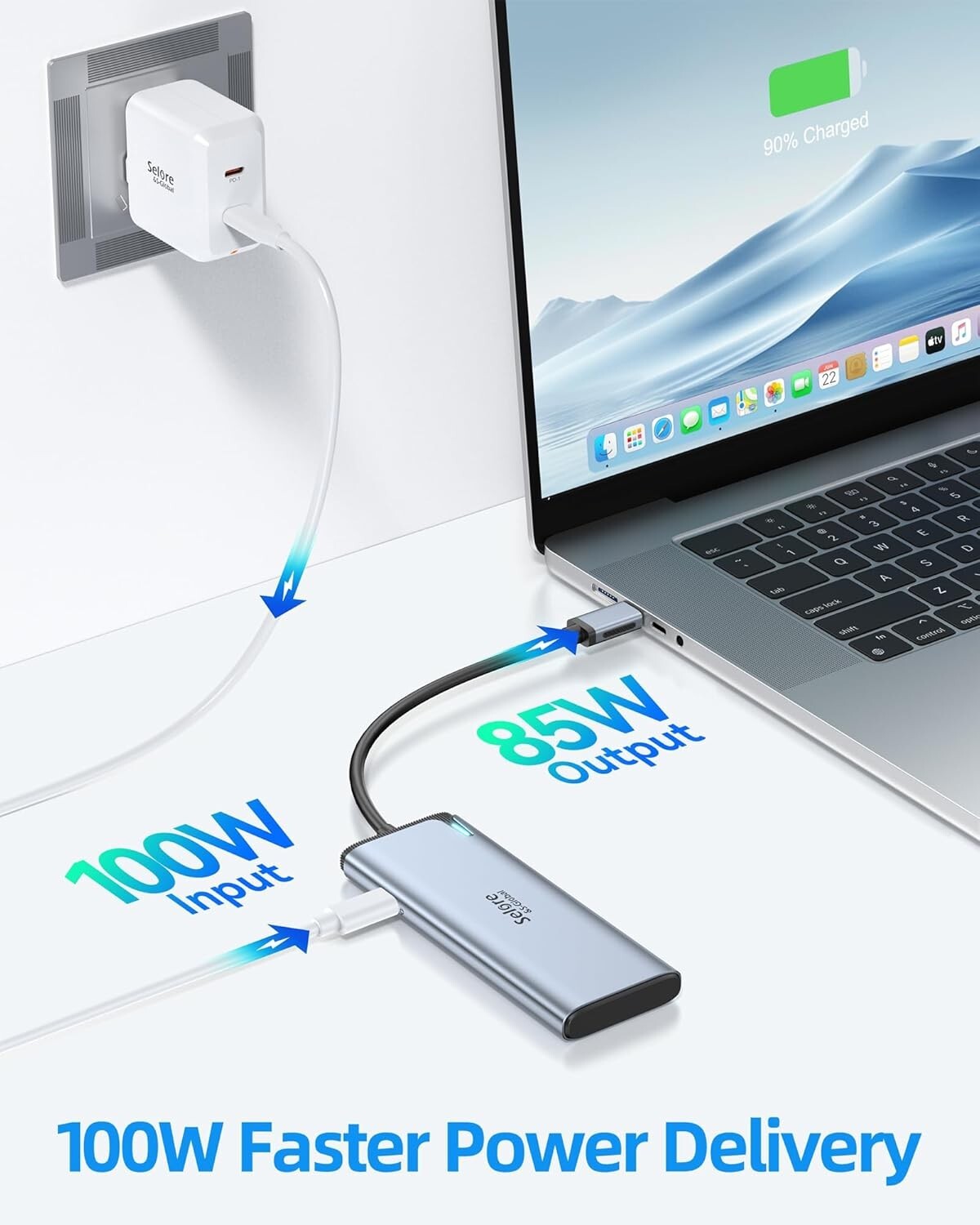 Dual 4K USB C Hub with 10Gbps Data Transfer & 100W PD Charging - 5-in-1 Adapter