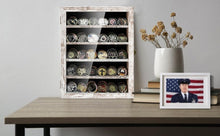 Load image into Gallery viewer, Elegant Rustic White Coin Display Case - Protect Your Collectibles in Style