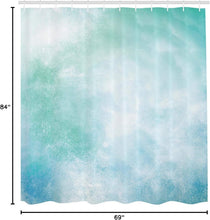 Load image into Gallery viewer, Artistic Turquoise Shower Curtain - Unique Cloud Print, Grommet Style 69" x 84"