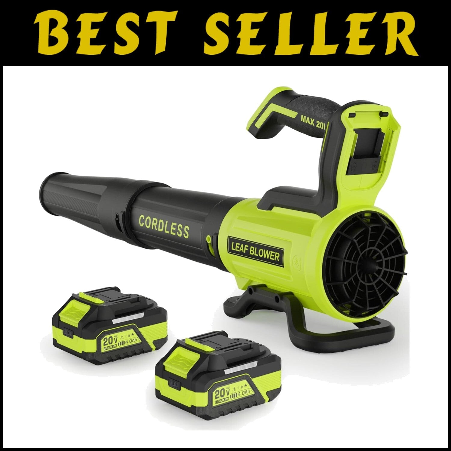 Cordless Leaf Blower with 560 CFM & 180 MPH Power - 2× 4.0Ah Batteries Included