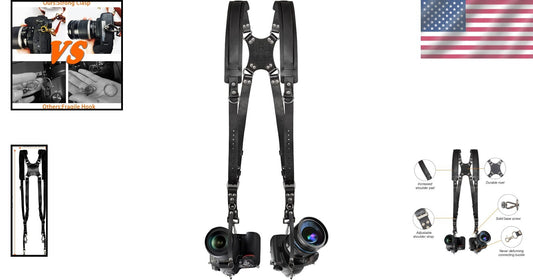 Premium Leather Dual Camera Strap with Soft Padding for Stylish Photography