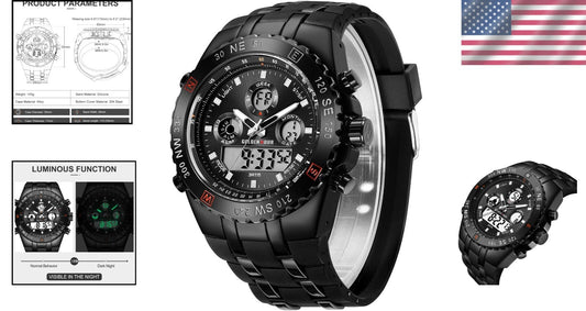 Big Face Luxury Military Watch – 3ATM Waterproof & Multi-Functional Features
