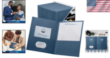 Load image into Gallery viewer, 125-Pack Dark Blue Two-Pocket Folders - Textured Matte, Ideal for Home &amp; School