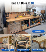 Load image into Gallery viewer, Black Coated 8pcs Heavy-Duty Brackets - Essential for Sturdy Workbench Setup