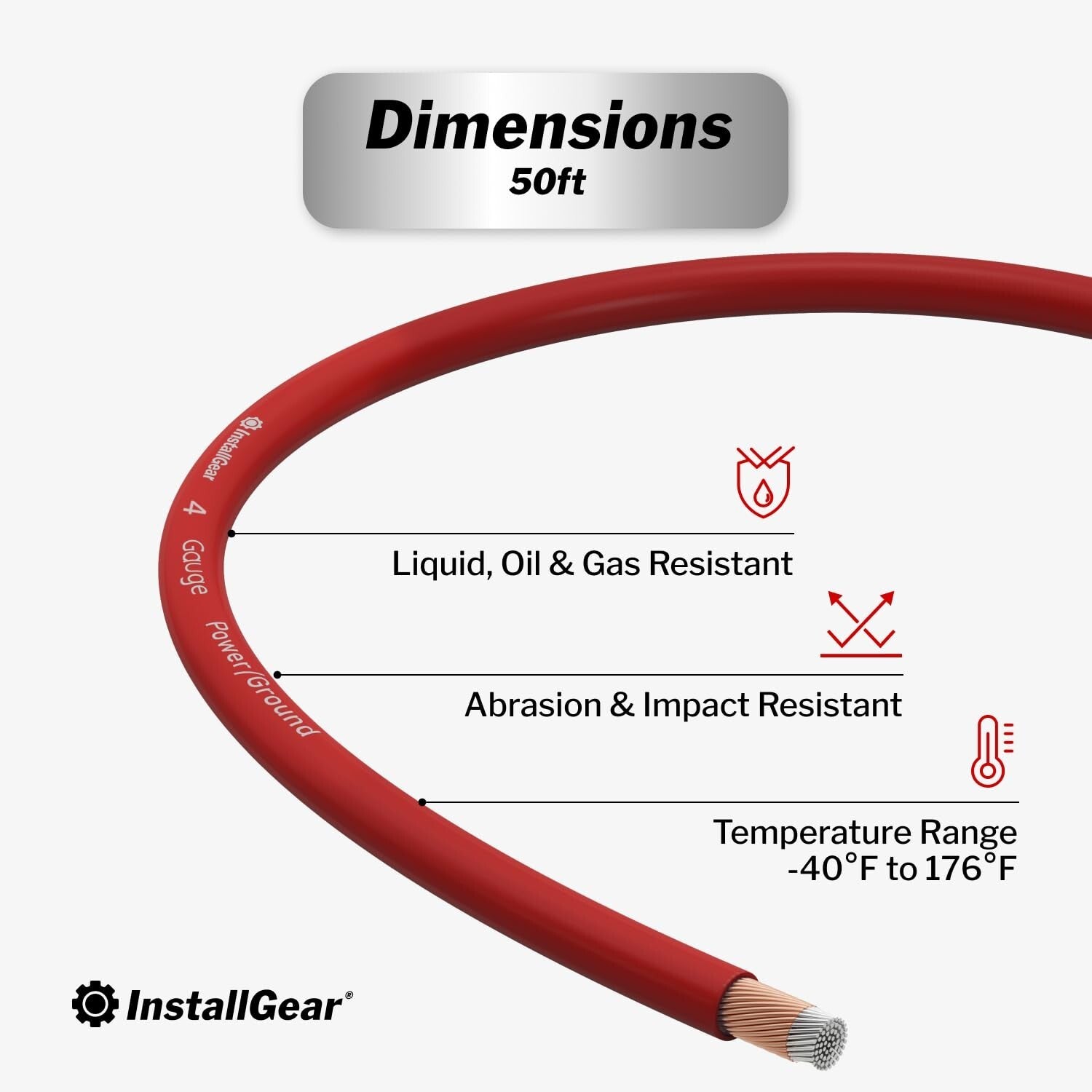High-Performance 50ft 4 Gauge CCA Wire - Perfect for High-Current Applications