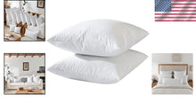 Load image into Gallery viewer, Set of 2 Down Feather 20x20 Throw Pillow Inserts in Durable Cotton Fabric