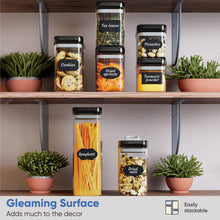 Load image into Gallery viewer, 7-Piece Airtight Food Storage Containers Set - Jet Black with Flip Top Lids