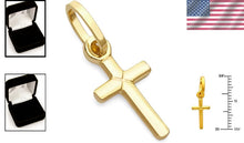 Load image into Gallery viewer, Lightweight 14k Gold Tiny Cross Pendant - Versatile Elegance for Any Occasion