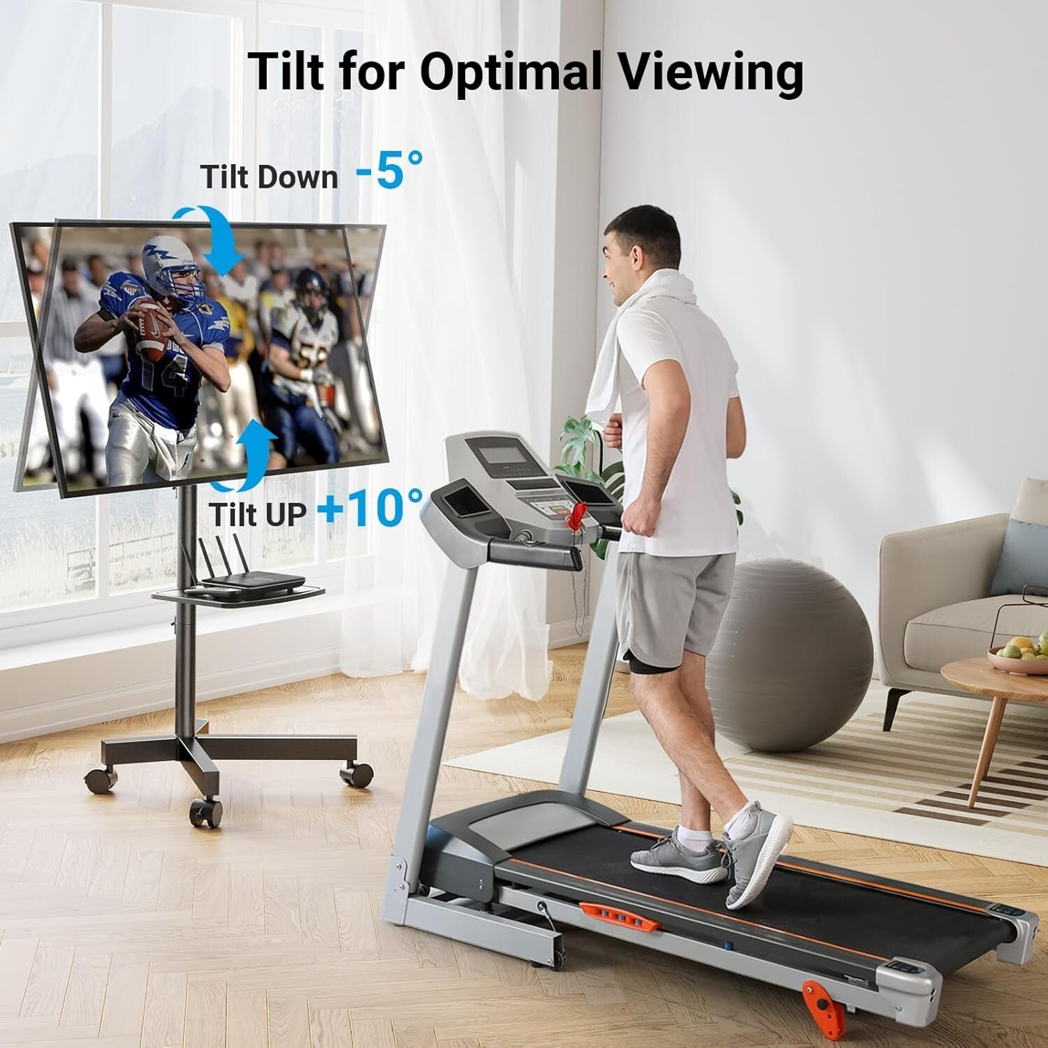 Versatile Mobile TV Stand for 23-60 Inch Televisions, Lockable Wheels for Safety