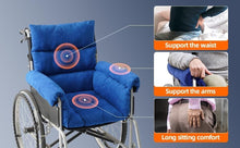 Load image into Gallery viewer, Non-Slip Wheelchair Cushion &amp; Armrests, Ideal for Seniors' Comfort - Blue
