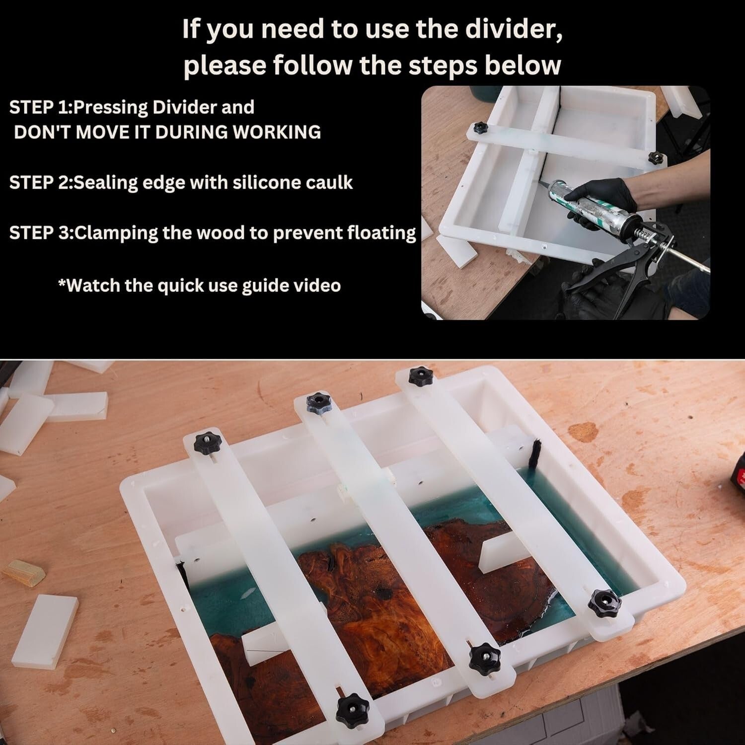 Multi-Size 31.5x19.5x3in Adjustable Epoxy Mold – Ideal for Creative Projects