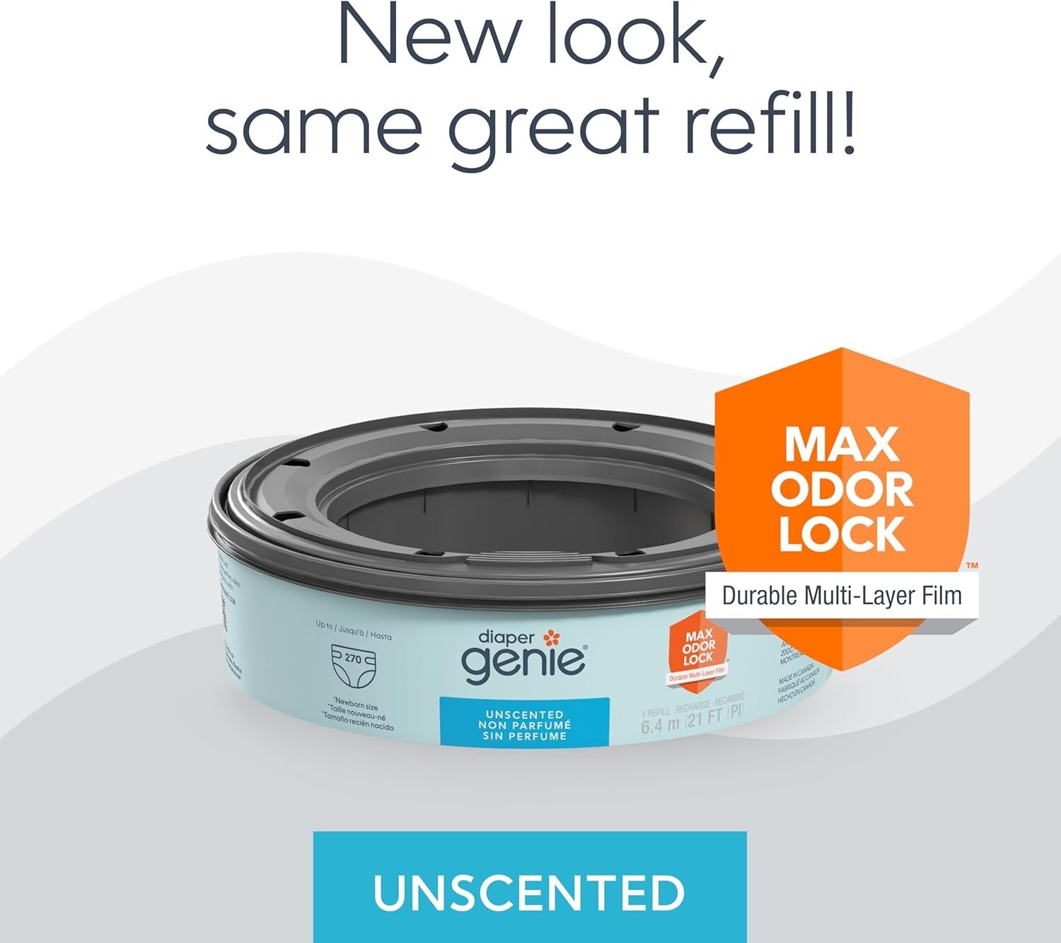 270 Count Diaper Pail Refills, 8 Pack with Blue Liners for Discreet Disposal