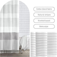 Load image into Gallery viewer, Water-Repellent Extra Long Boho Shower Curtain 72"x96" for Timeless Style