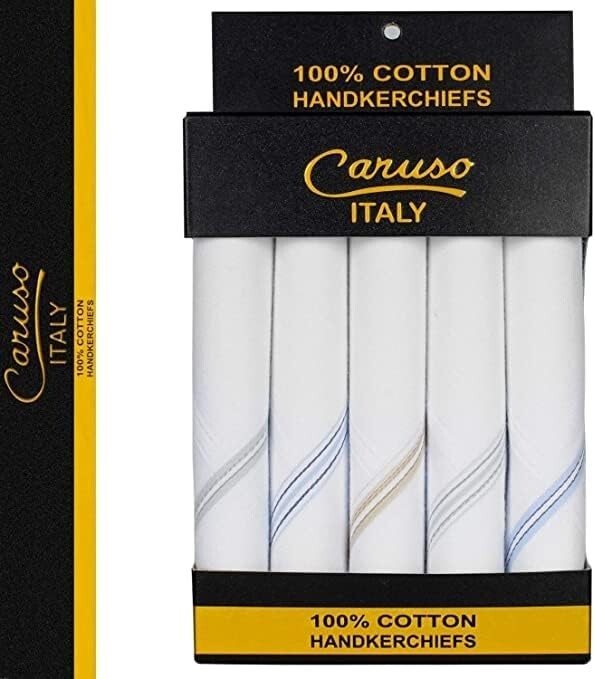 Premium 100% Cotton Handkerchiefs - Classic 44cm x 44cm Gentleman's Accessory