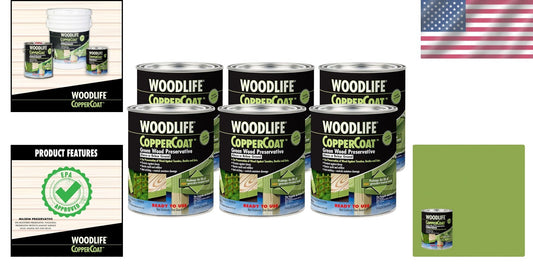 6-Pack EPA Registered Green Wood Preservative Quart for Long-Lasting Protection