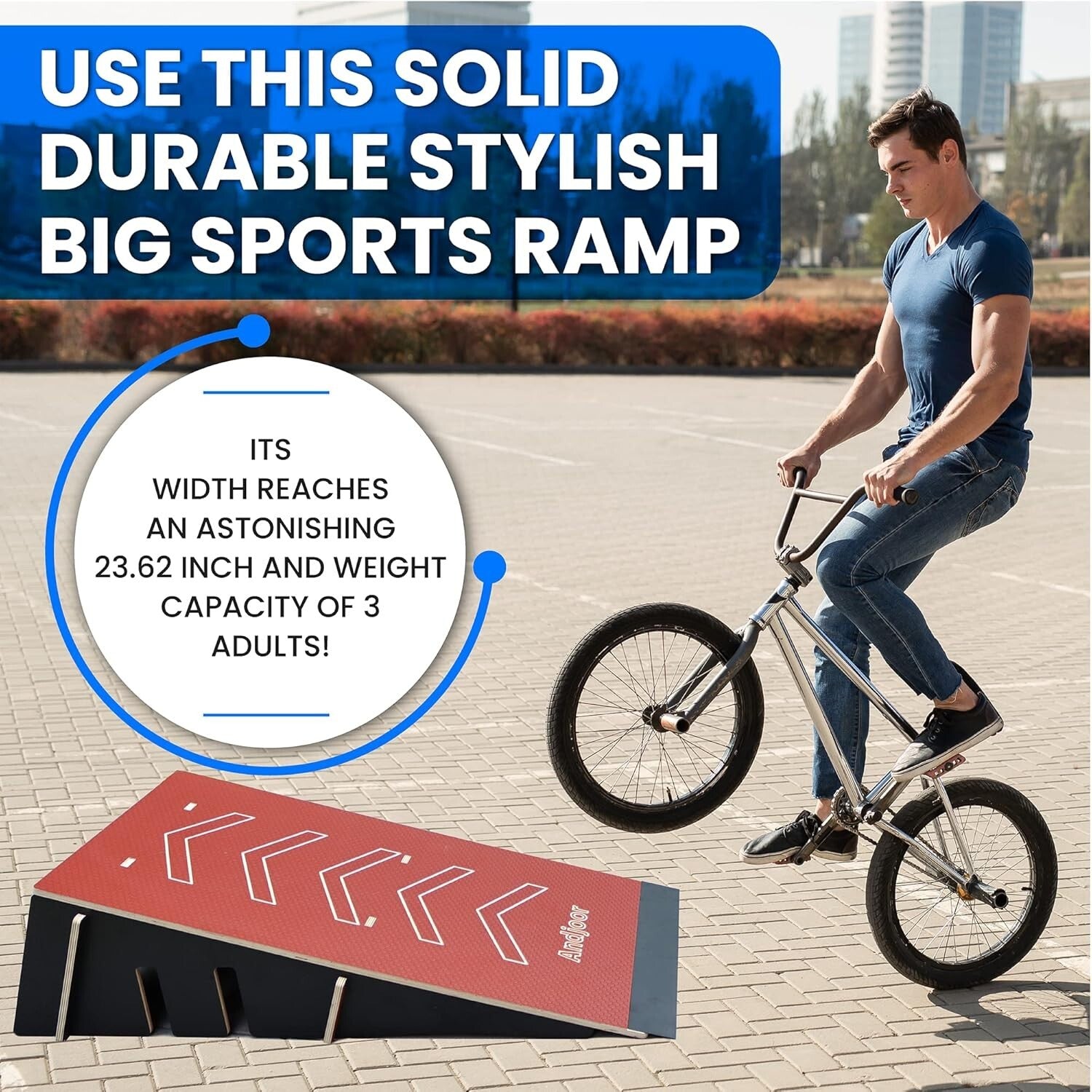 Durable Skateboard & Bike Ramp - Versatile Jump Structure for Kids & Scooters