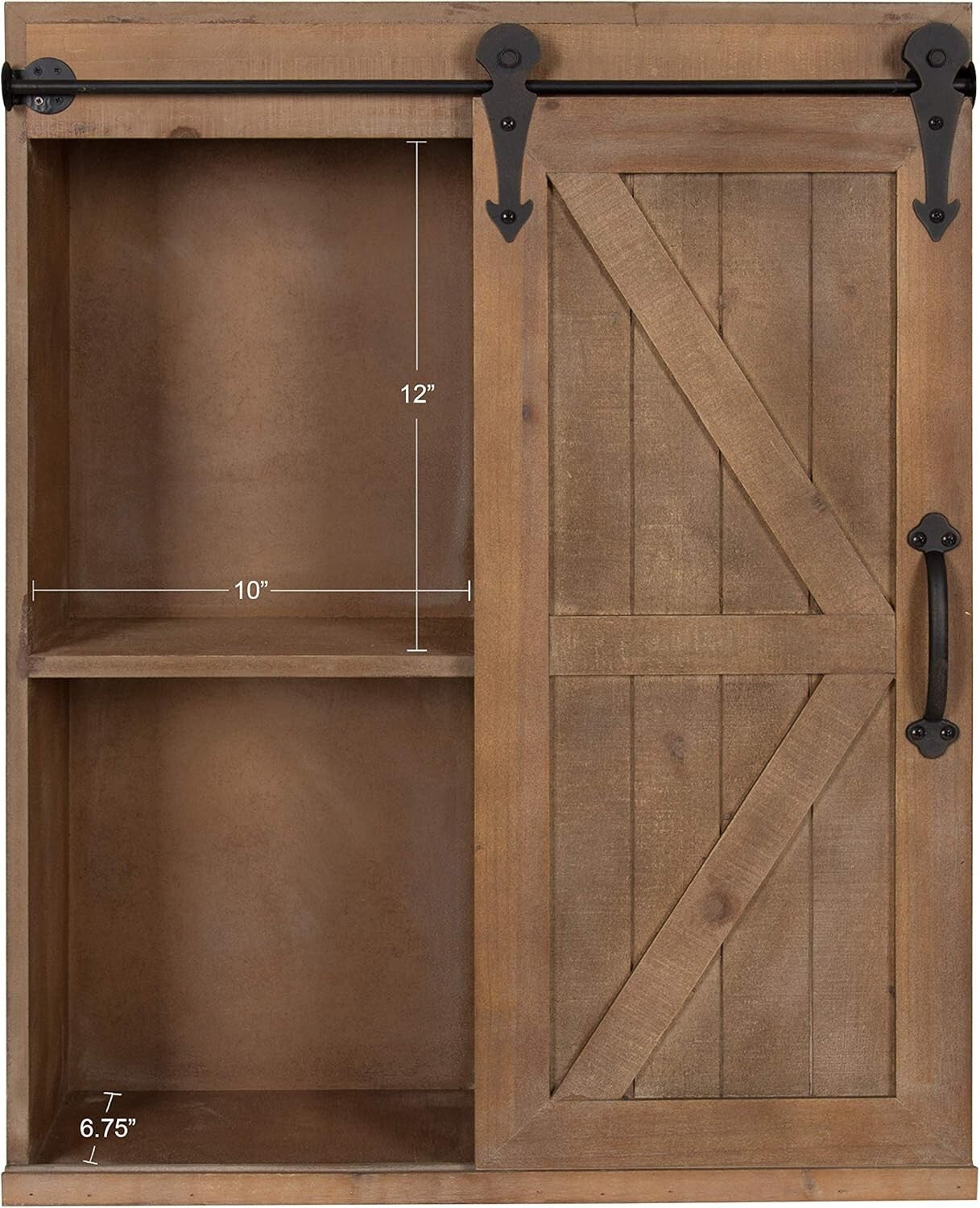 Durable Rustic Brown Bathroom Storage Cabinet with Easy-Access Sliding Door