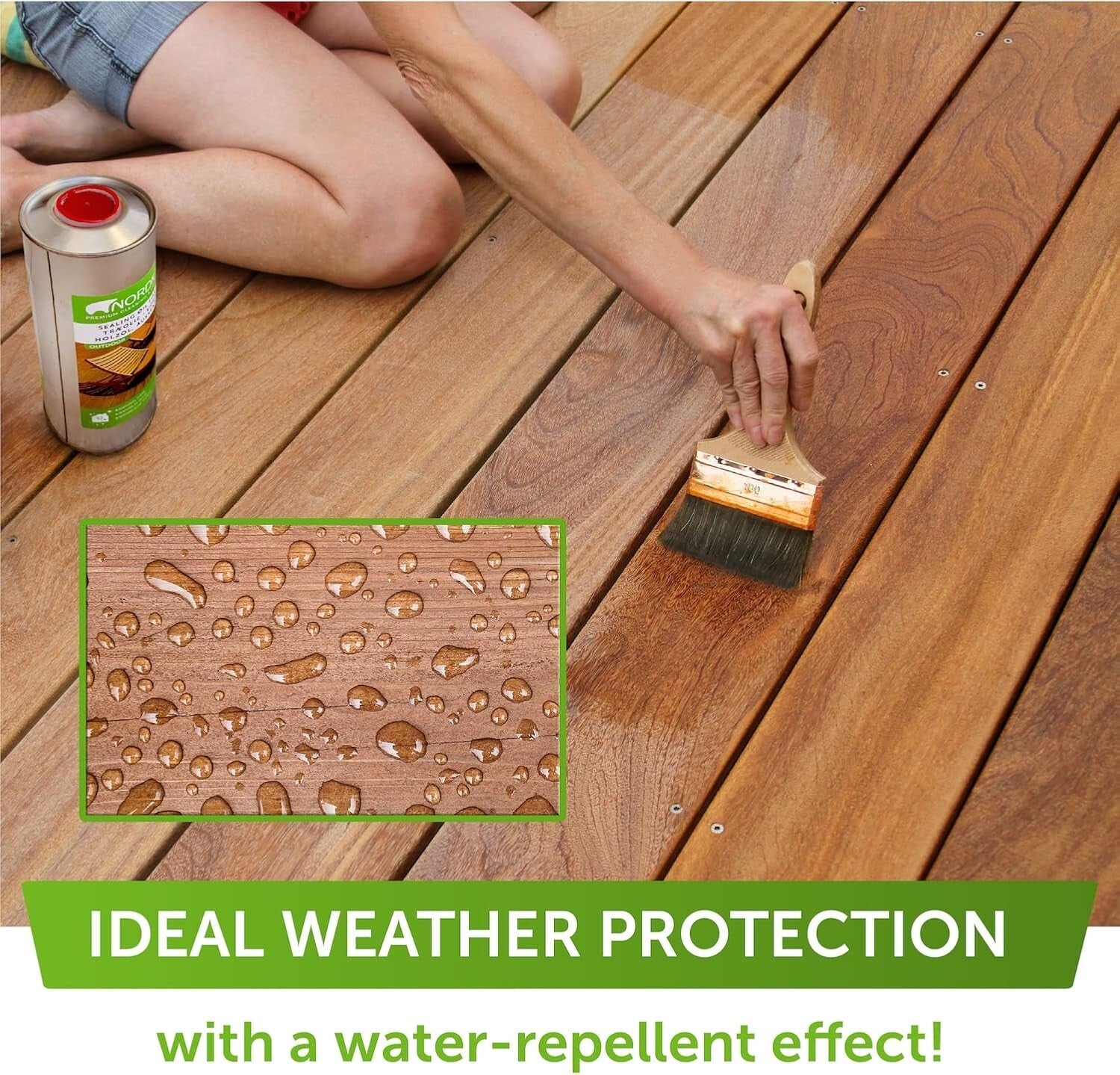 Easy-Apply 170 Oz Outdoor Wood Oil - Waterproof Protection for Garden Furniture