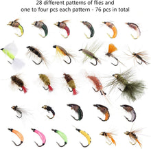 Load image into Gallery viewer, 76 Premium Trout Flies with Chemically Sharpened Hooks – Ultimate Fishing Kit