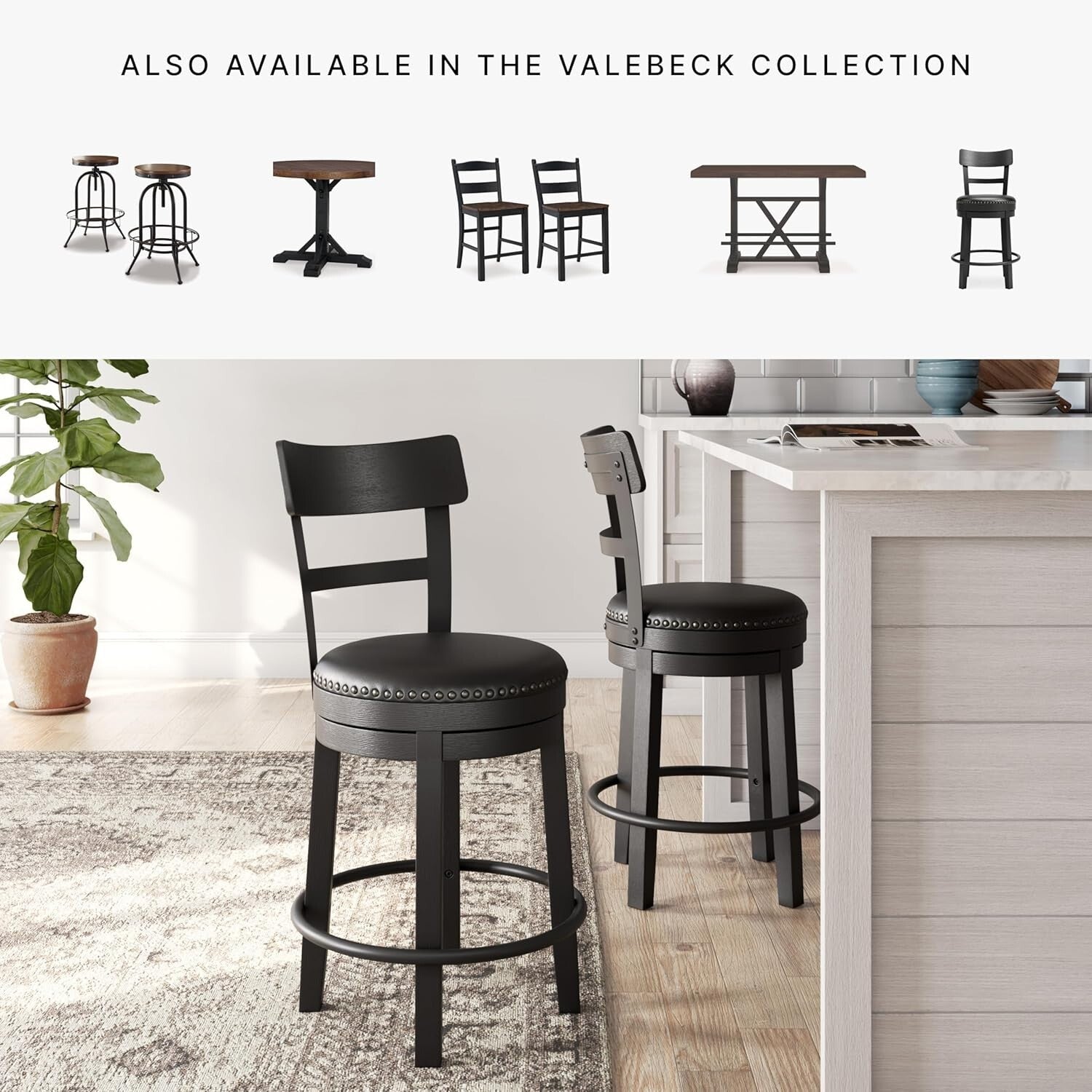 Rustic-Inspired 360° Swivel Barstool - 43.25" Height with Nailhead Trim