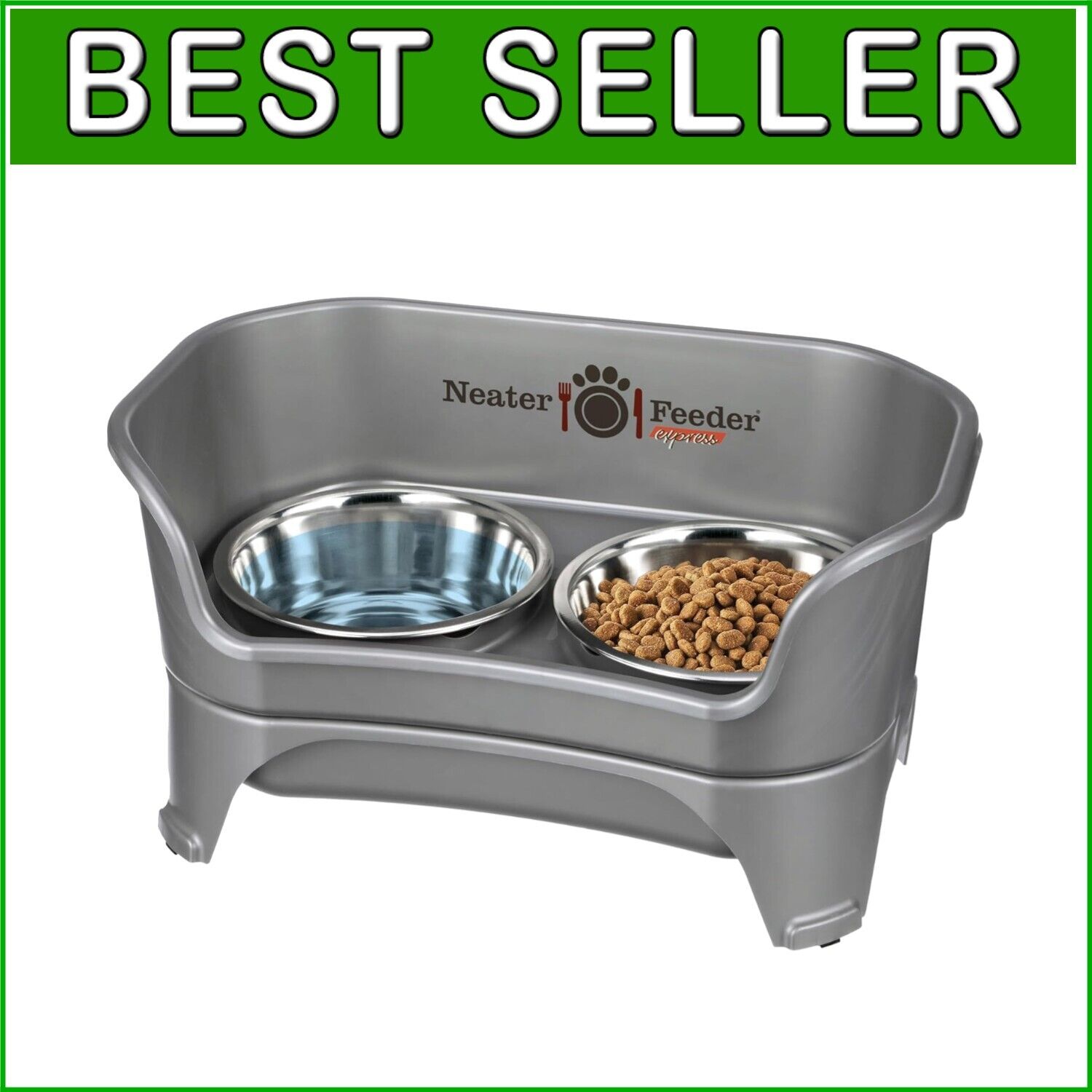 Stainless Steel Dog Bowl with Stand - Mess-Proof & Easy Clean for Large Dogs