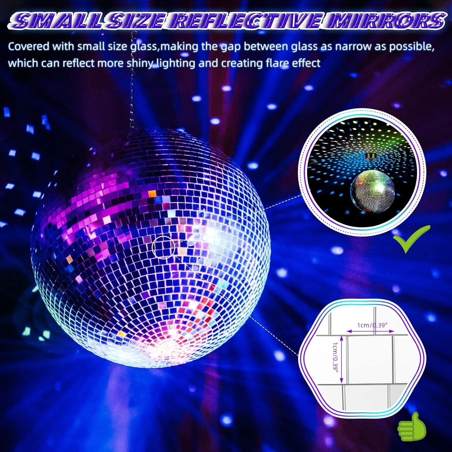 Fun Disco Mirror Ball with 18 LEDs & 6RPM Motor - Perfect for Parties & Clubs