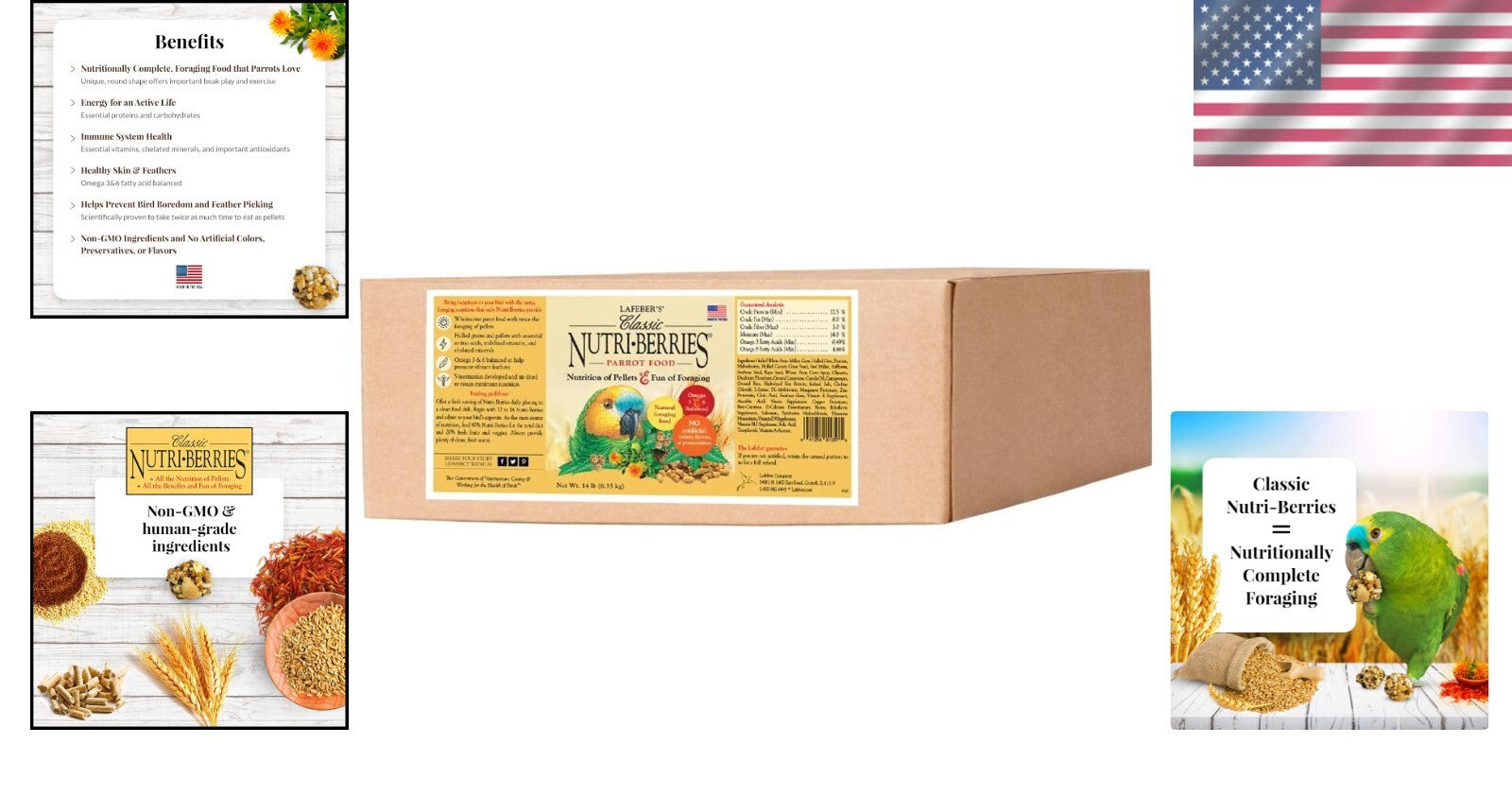 Classic Nutri-Berries for Parrots - Foraging-Friendly & Nutritious 14 lb Pack