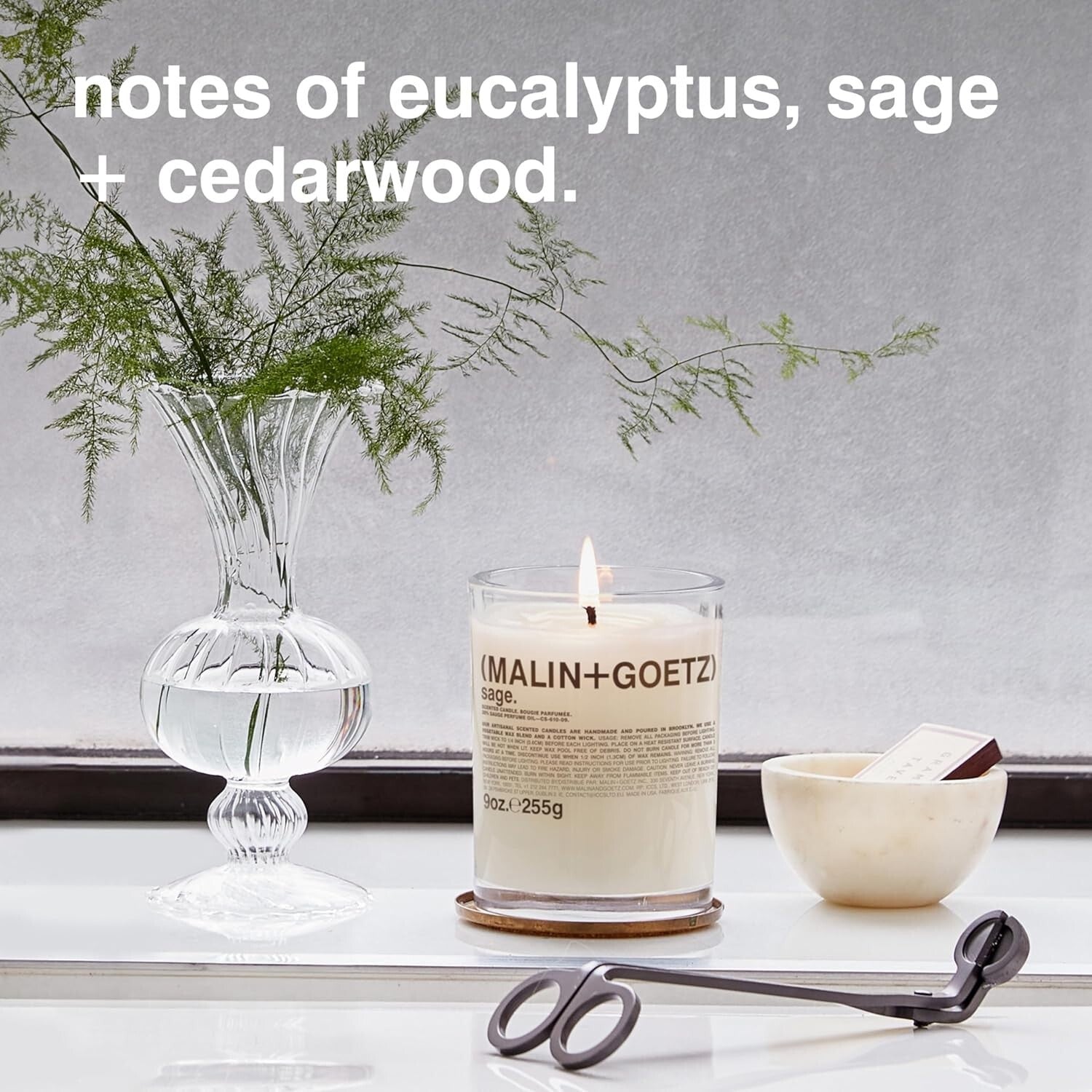 Eucalyptus Scented Candle - 60 Hours Long-Lasting Luxury Wax Blend, 9oz