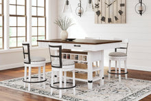 Load image into Gallery viewer, Valebeck 24.5" Modern Swivel Counter Height Barstool in Whitewash Finish