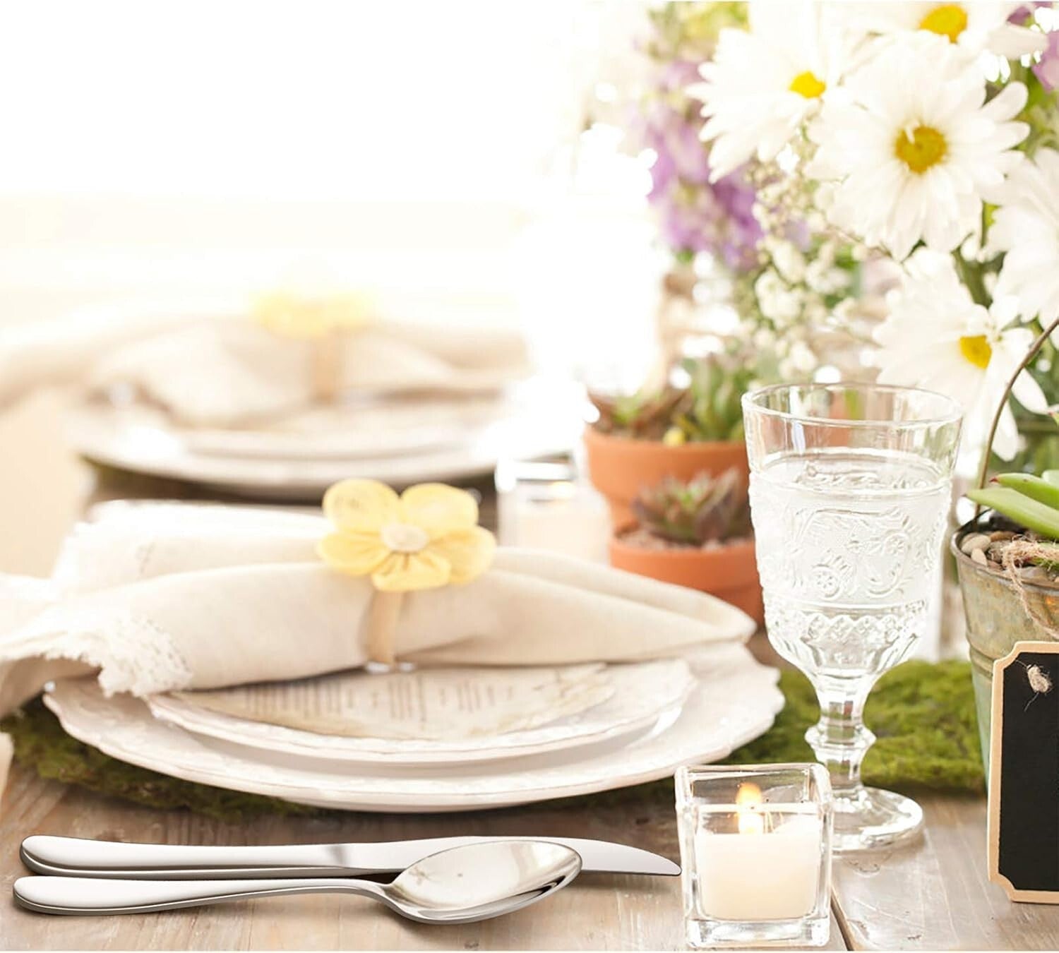 40-Piece Heavy-Duty Raindrop Silverware Set - Elegant Stainless Steel Flatware