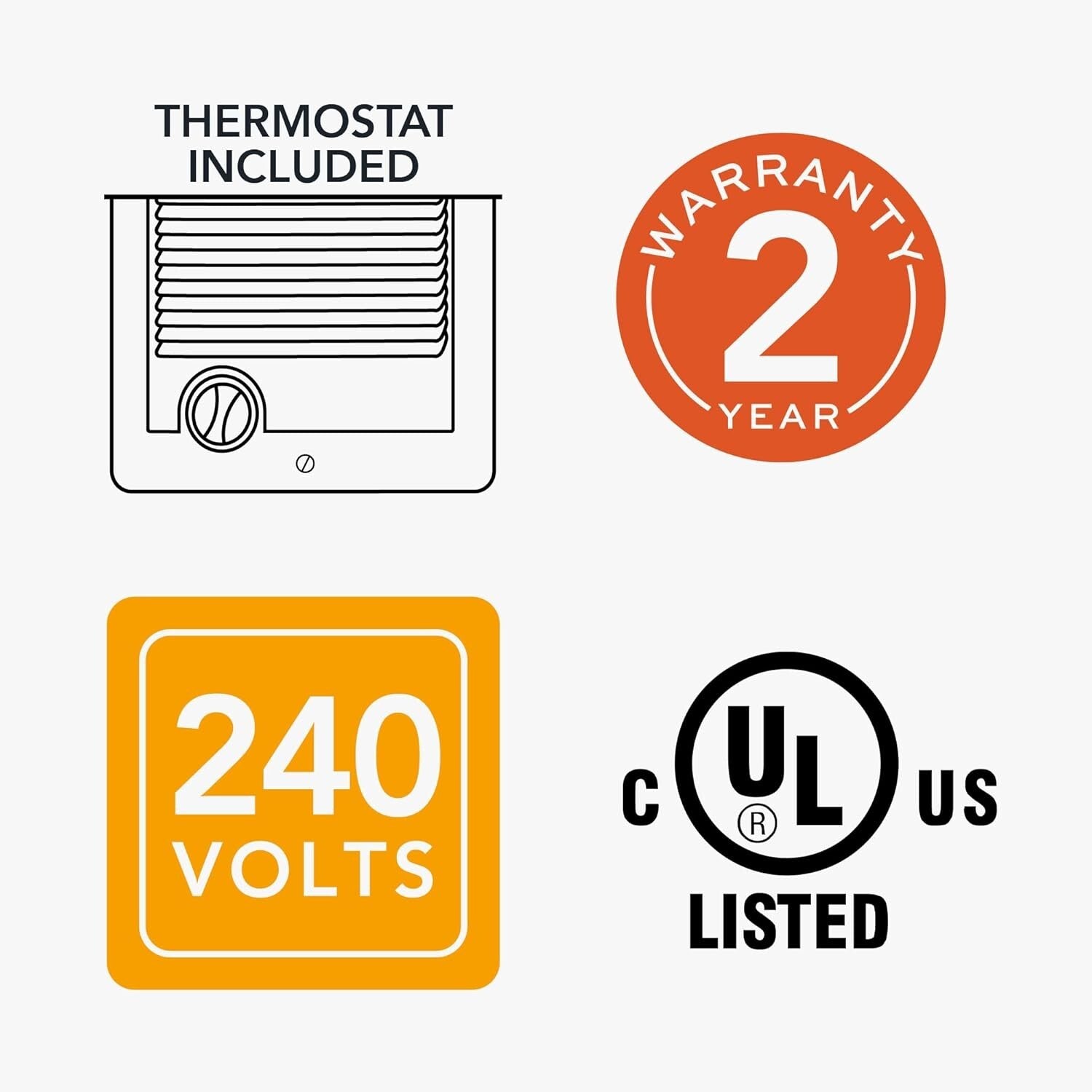Fan Forced Electric Wall Heater 200 Sq. Ft. - Quiet & Efficient Performance