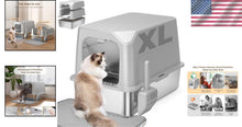 Load image into Gallery viewer, Anti-Leak Extra Large Cat Litter Box with Lid - Ideal for High-Urinating Cats
