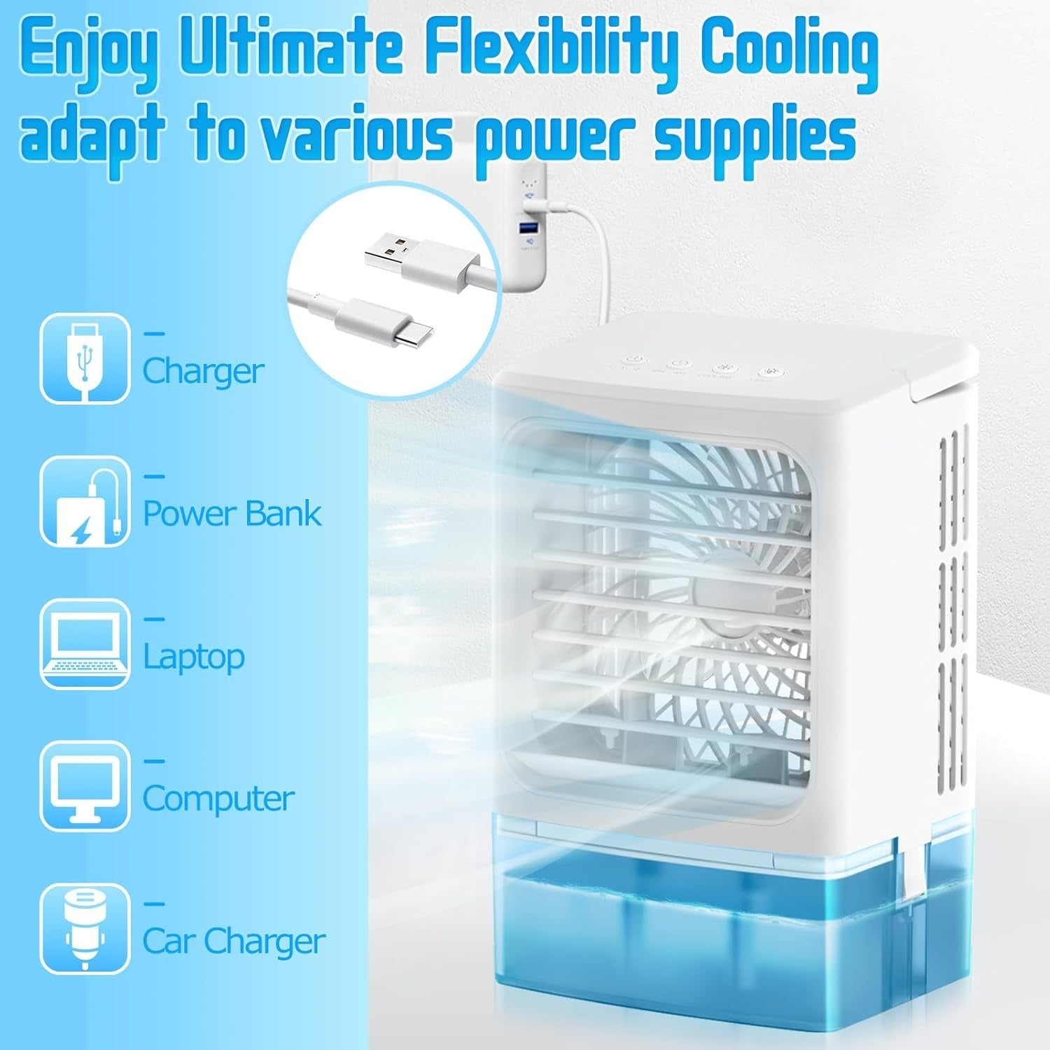 Energy-Efficient Personal Air Conditioner - Portable Design for Camping & Office