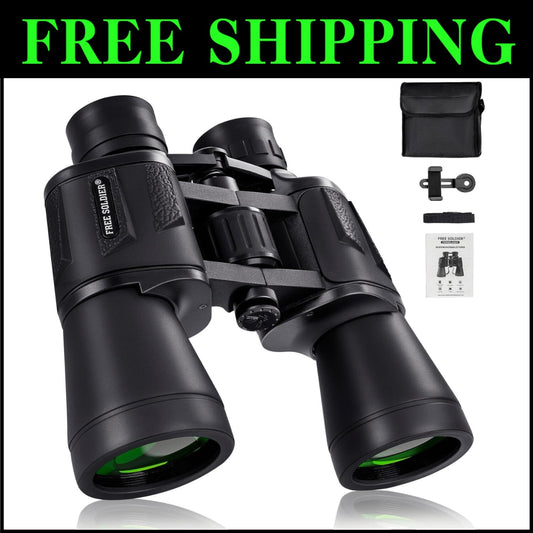 20x50 High Power Waterproof Binoculars with Smartphone Adapter for Bird Watching