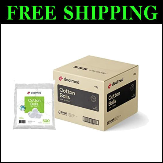 Bulk Pack of 4,000 Soft Cotton Balls - Perfect for Makeup & Crafts - 500 Each