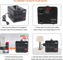Load image into Gallery viewer, Safe 1500W Step Up &amp; Down Voltage Converter with Circuit Breaker Protection