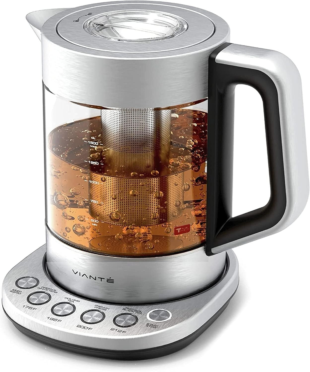 Electric Tea Kettle with Infuser & Temperature Control - 1.5L Stainless Steel