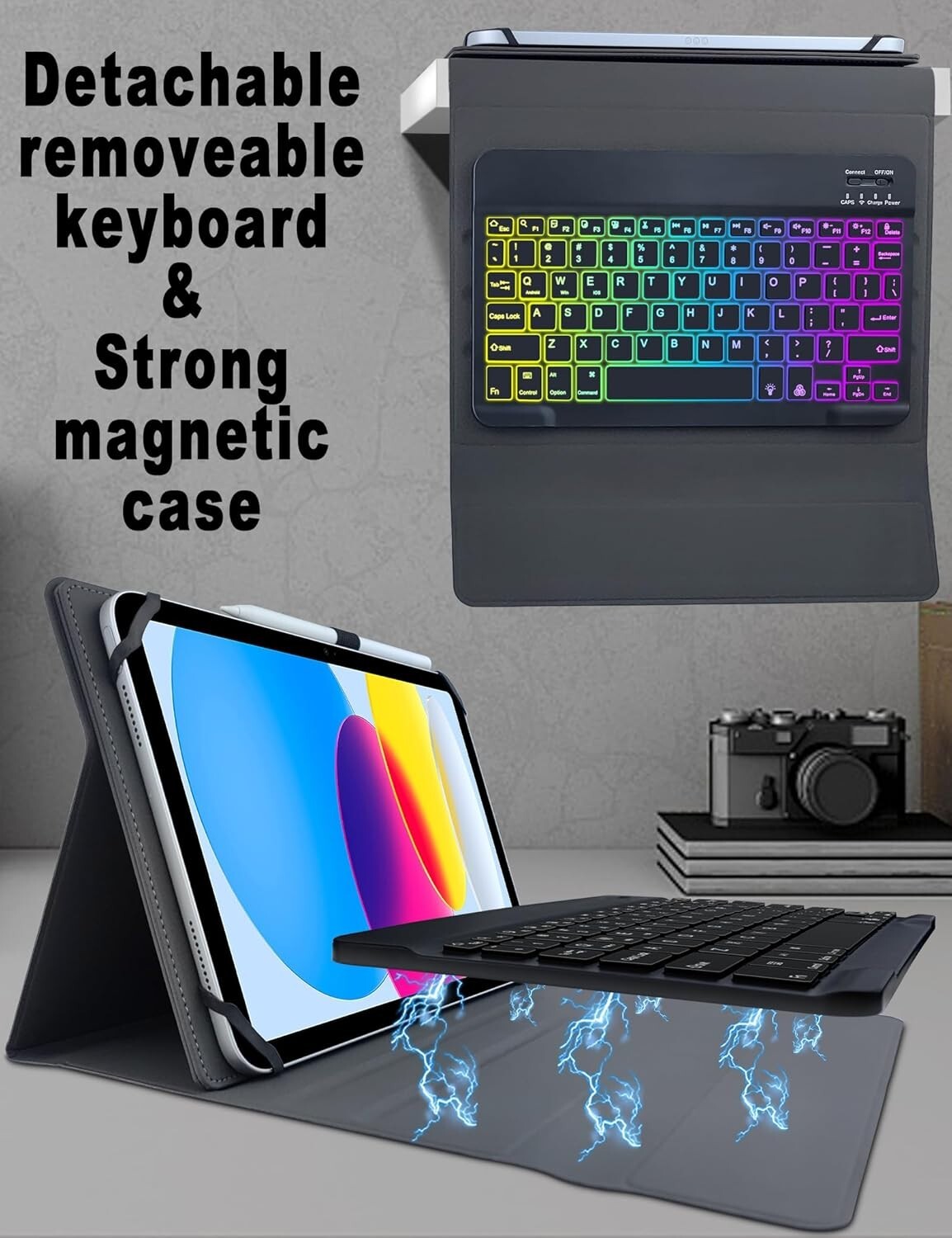 Stylish Backlit Keyboard Cover for 9-11” Tablets - Ideal for Casual Business