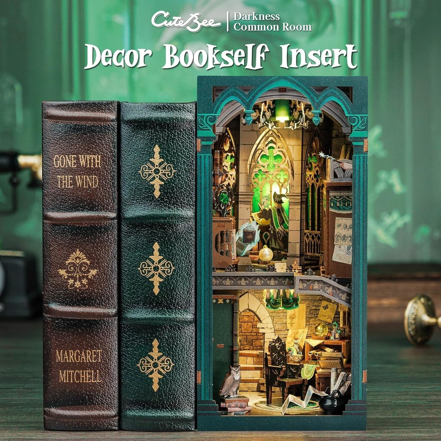 DIY 3D Wooden Book Nook Kit - Magical Miniature House Puzzle for Adults